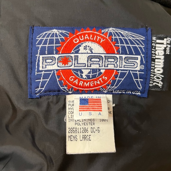 Vintage Blue Polaris Snowmobile Ski Insulated Winter Jacket USA Mens Large. - Picture 7 of 8